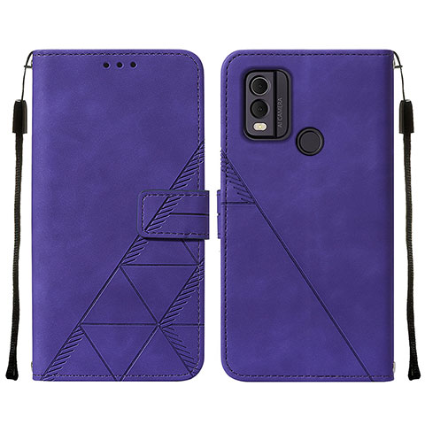 Coque Portefeuille Livre Cuir Etui Clapet YB2 pour Nokia C22 Violet