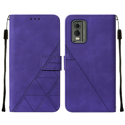 Coque Portefeuille Livre Cuir Etui Clapet YB2 pour Nokia C32 Violet