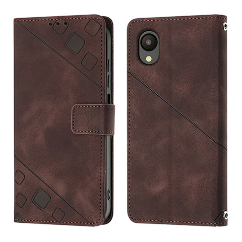 Coque Portefeuille Livre Cuir Etui Clapet YB2 pour Samsung Galaxy A23 5G SC-56C Marron