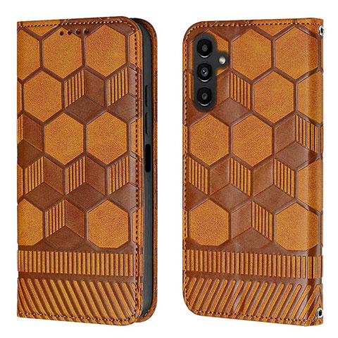 Coque Portefeuille Livre Cuir Etui Clapet YB2 pour Samsung Galaxy A34 5G Marron