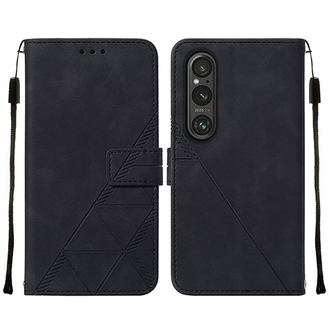 Coque Portefeuille Livre Cuir Etui Clapet YB2 pour Sony Xperia 1 V Noir