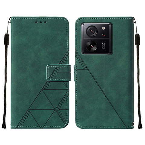 Coque Portefeuille Livre Cuir Etui Clapet YB2 pour Xiaomi Mi 13T 5G Vert