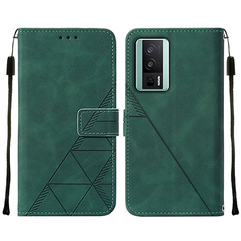 Coque Portefeuille Livre Cuir Etui Clapet YB2 pour Xiaomi Poco F5 Pro 5G Vert