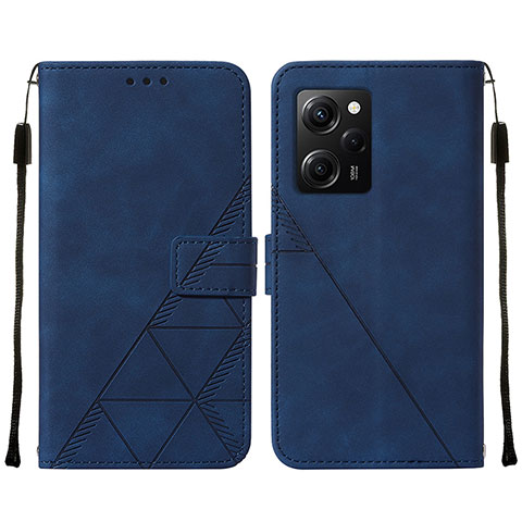 Coque Portefeuille Livre Cuir Etui Clapet YB2 pour Xiaomi Poco X5 Pro 5G Bleu