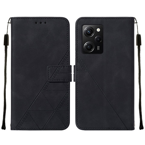 Coque Portefeuille Livre Cuir Etui Clapet YB2 pour Xiaomi Poco X5 Pro 5G Noir