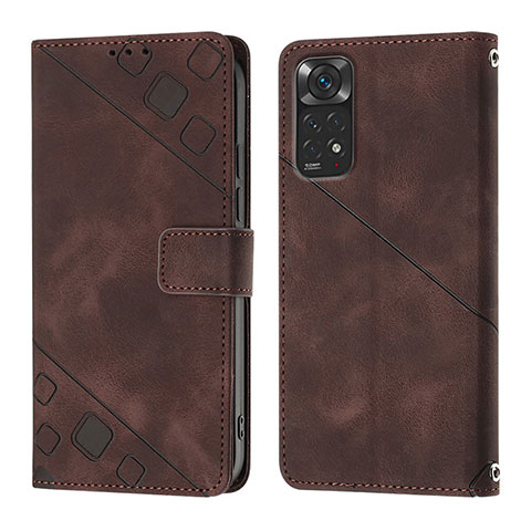 Coque Portefeuille Livre Cuir Etui Clapet YB2 pour Xiaomi Redmi Note 11 4G (2022) Marron