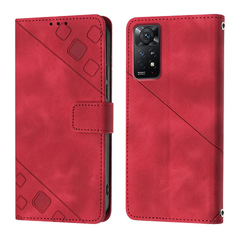 Coque Portefeuille Livre Cuir Etui Clapet YB2 pour Xiaomi Redmi Note 11 Pro 4G Rouge
