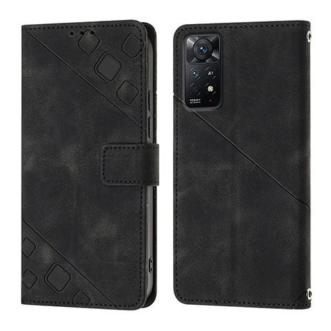 Coque Portefeuille Livre Cuir Etui Clapet YB2 pour Xiaomi Redmi Note 11 Pro 5G Noir