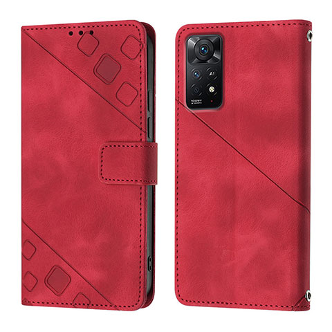 Coque Portefeuille Livre Cuir Etui Clapet YB2 pour Xiaomi Redmi Note 11 Pro 5G Rouge