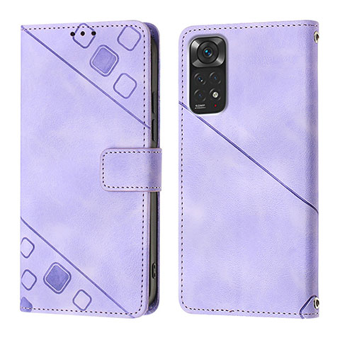 Coque Portefeuille Livre Cuir Etui Clapet YB2 pour Xiaomi Redmi Note 11S 4G Violet