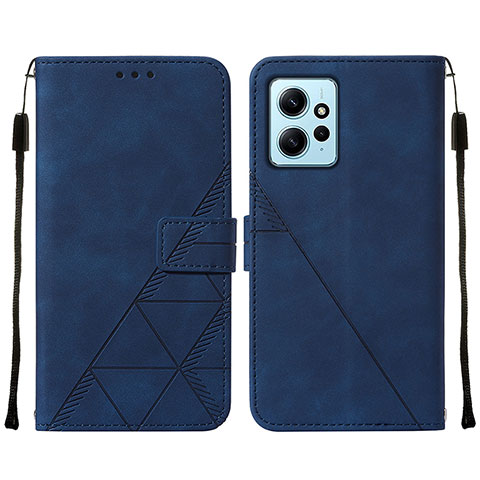 Coque Portefeuille Livre Cuir Etui Clapet YB2 pour Xiaomi Redmi Note 12 4G Bleu