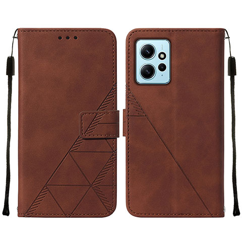 Coque Portefeuille Livre Cuir Etui Clapet YB2 pour Xiaomi Redmi Note 12 4G Marron