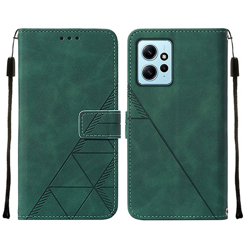 Coque Portefeuille Livre Cuir Etui Clapet YB2 pour Xiaomi Redmi Note 12 4G Vert