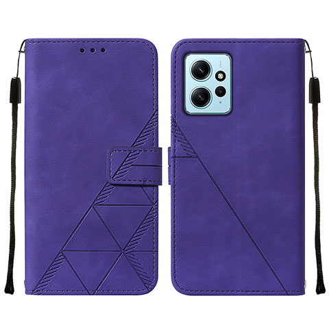 Coque Portefeuille Livre Cuir Etui Clapet YB2 pour Xiaomi Redmi Note 12 4G Violet