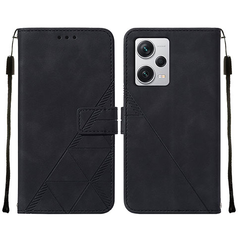 Coque Portefeuille Livre Cuir Etui Clapet YB2 pour Xiaomi Redmi Note 12 Pro+ Plus 5G Noir