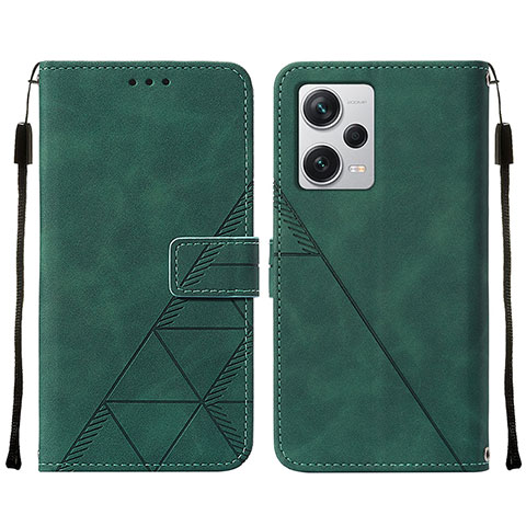 Coque Portefeuille Livre Cuir Etui Clapet YB2 pour Xiaomi Redmi Note 12 Pro+ Plus 5G Vert