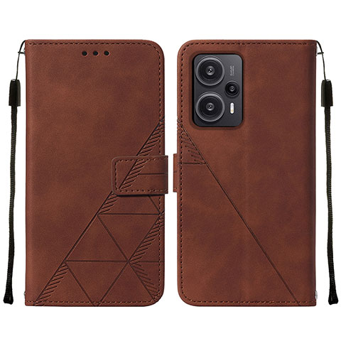 Coque Portefeuille Livre Cuir Etui Clapet YB2 pour Xiaomi Redmi Note 12 Turbo 5G Marron