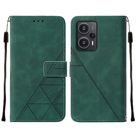 Coque Portefeuille Livre Cuir Etui Clapet YB2 pour Xiaomi Redmi Note 12 Turbo 5G Vert