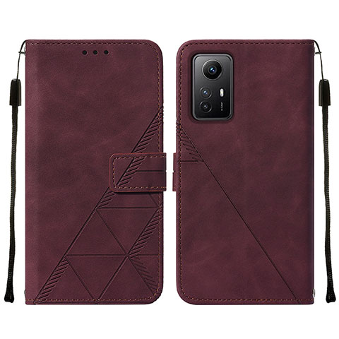 Coque Portefeuille Livre Cuir Etui Clapet YB2 pour Xiaomi Redmi Note 12S Rouge