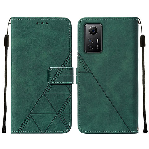 Coque Portefeuille Livre Cuir Etui Clapet YB2 pour Xiaomi Redmi Note 12S Vert