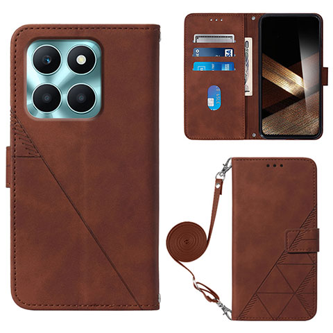 Coque Portefeuille Livre Cuir Etui Clapet YB3 pour Huawei Honor X8b Marron