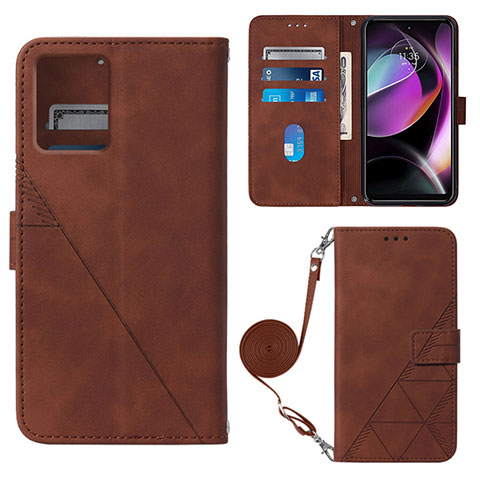 Coque Portefeuille Livre Cuir Etui Clapet YB3 pour Motorola Moto G 5G (2023) Marron