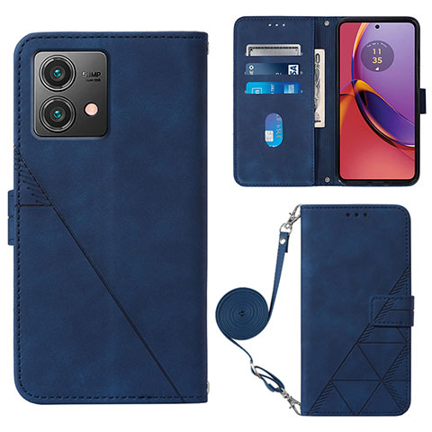 Coque Portefeuille Livre Cuir Etui Clapet YB3 pour Motorola Moto G84 5G Bleu