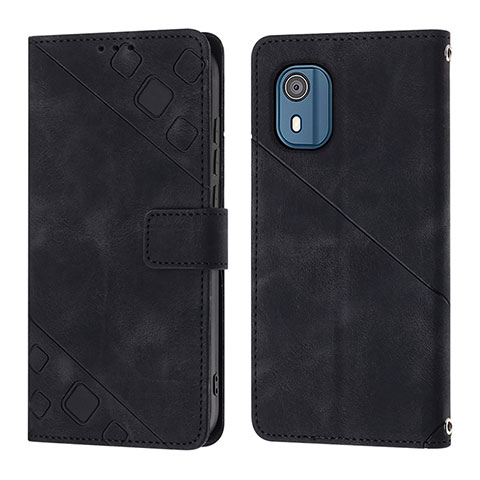 Coque Portefeuille Livre Cuir Etui Clapet YB3 pour Nokia C02 Noir