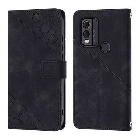 Coque Portefeuille Livre Cuir Etui Clapet YB3 pour Nokia C22 Noir