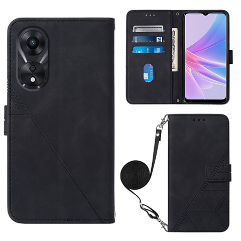 Coque Portefeuille Livre Cuir Etui Clapet YB3 pour Oppo A58 5G Noir