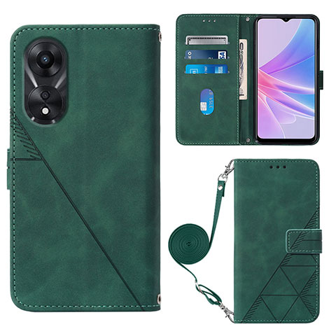 Coque Portefeuille Livre Cuir Etui Clapet YB3 pour Oppo A78 5G Vert