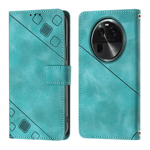 Coque Portefeuille Livre Cuir Etui Clapet YB3 pour Oppo Find X6 5G Vert