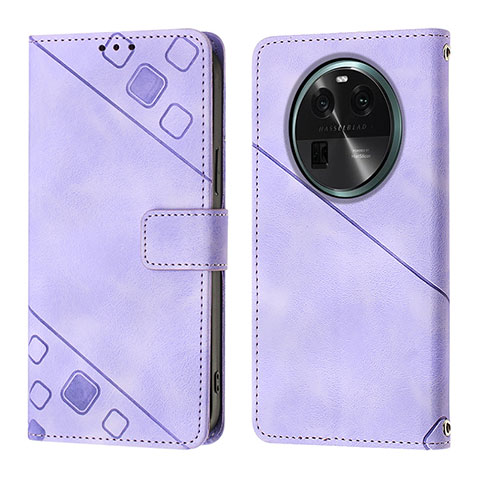 Coque Portefeuille Livre Cuir Etui Clapet YB3 pour Oppo Find X6 5G Violet