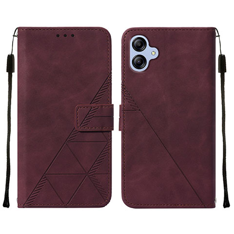 Coque Portefeuille Livre Cuir Etui Clapet YB3 pour Samsung Galaxy A04E Rouge