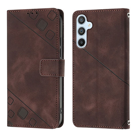 Coque Portefeuille Livre Cuir Etui Clapet YB3 pour Samsung Galaxy A54 5G Marron