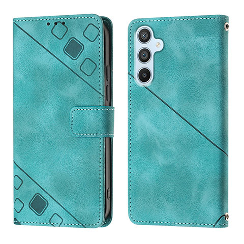 Coque Portefeuille Livre Cuir Etui Clapet YB3 pour Samsung Galaxy A54 5G Vert