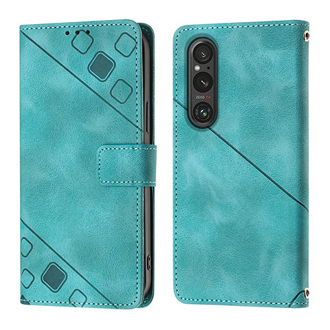 Coque Portefeuille Livre Cuir Etui Clapet YB3 pour Sony Xperia 1 V Vert