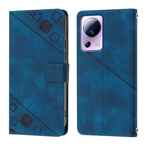 Coque Portefeuille Livre Cuir Etui Clapet YB3 pour Xiaomi Mi 13 Lite 5G Bleu