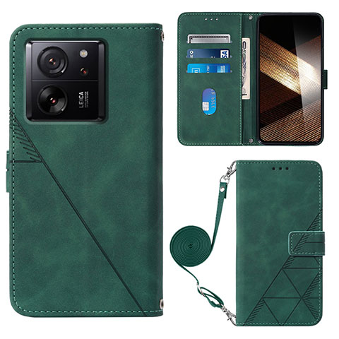 Coque Portefeuille Livre Cuir Etui Clapet YB3 pour Xiaomi Mi 13T 5G Vert