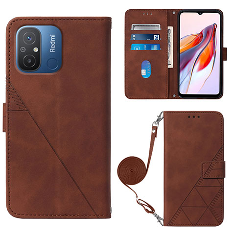 Coque Portefeuille Livre Cuir Etui Clapet YB3 pour Xiaomi Poco C55 Marron