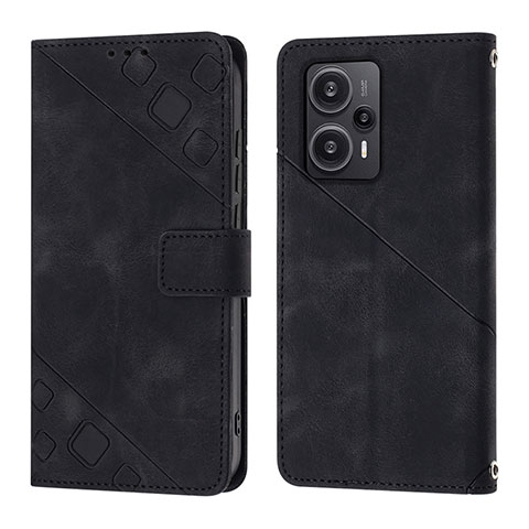 Coque Portefeuille Livre Cuir Etui Clapet YB3 pour Xiaomi Poco F5 5G Noir