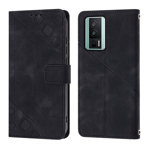 Coque Portefeuille Livre Cuir Etui Clapet YB3 pour Xiaomi Poco F5 Pro 5G Noir