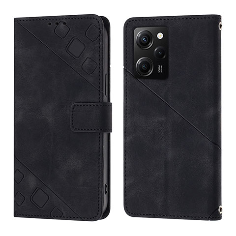Coque Portefeuille Livre Cuir Etui Clapet YB3 pour Xiaomi Poco X5 Pro 5G Noir