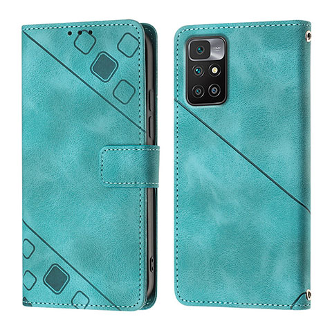 Coque Portefeuille Livre Cuir Etui Clapet YB3 pour Xiaomi Redmi 10 Prime Vert