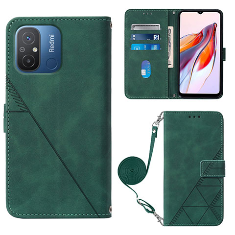 Coque Portefeuille Livre Cuir Etui Clapet YB3 pour Xiaomi Redmi 11A 4G Vert