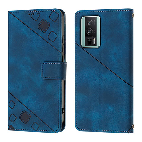 Coque Portefeuille Livre Cuir Etui Clapet YB3 pour Xiaomi Redmi K60 5G Bleu