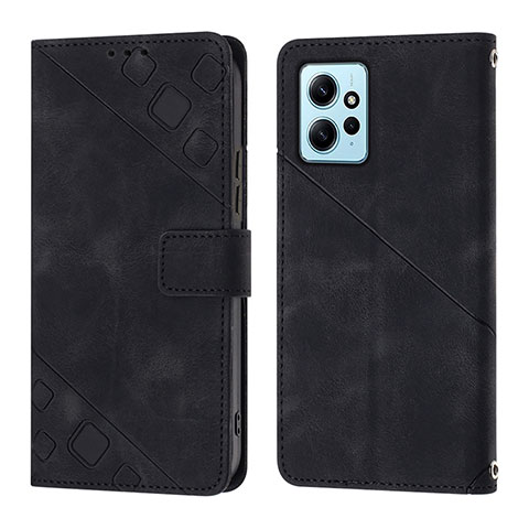 Coque Portefeuille Livre Cuir Etui Clapet YB3 pour Xiaomi Redmi Note 12 4G Noir