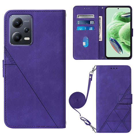 Coque Portefeuille Livre Cuir Etui Clapet YB3 pour Xiaomi Redmi Note 12 5G Violet