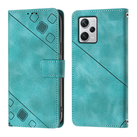 Coque Portefeuille Livre Cuir Etui Clapet YB3 pour Xiaomi Redmi Note 12 Explorer Vert