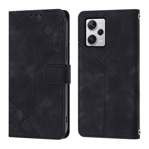 Coque Portefeuille Livre Cuir Etui Clapet YB3 pour Xiaomi Redmi Note 12 Pro+ Plus 5G Noir